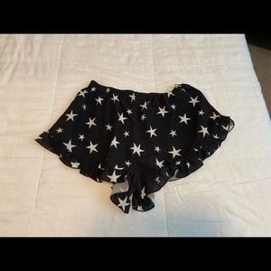 Fit and Flare Shorts with Star Pattern
